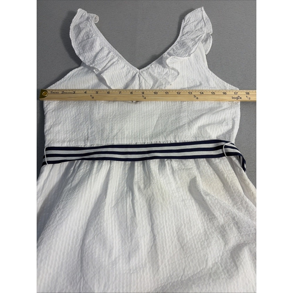 Vineyard Vines ( Target)White Ruffle Midi Dress V-Neck Size M Coastal Quiet Lux - Picture 8 of 10